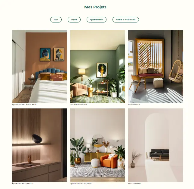 Dans ce projet, j'ai conçu un portfolio interactif pour une architecte d'intérieur. Ce site présente une galerie dynamique où chaque projet est illustré, offrant aux visiteurs un aperçu de ses compétences et de son style. Grâce à une interface de connexion sécurisée, l'architecte peut gérer son portfolio en ajoutant, modifiant ou supprimant ses travaux facilement. Un formulaire de contact intégré permet aux clients potentiels de la joindre directement, facilitant les échanges et les opportunités professionnelles. Ce portfolio met en avant son travail avec un design épuré et intuitif, optimisé pour une navigation fluide et une présentation soignée de ses réalisations.